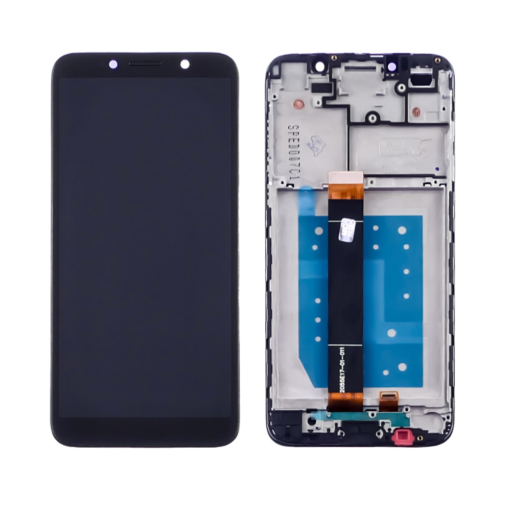 Дисплей для Huawei Y5P (2020) з чорним тачскрином та корпусною рамкою