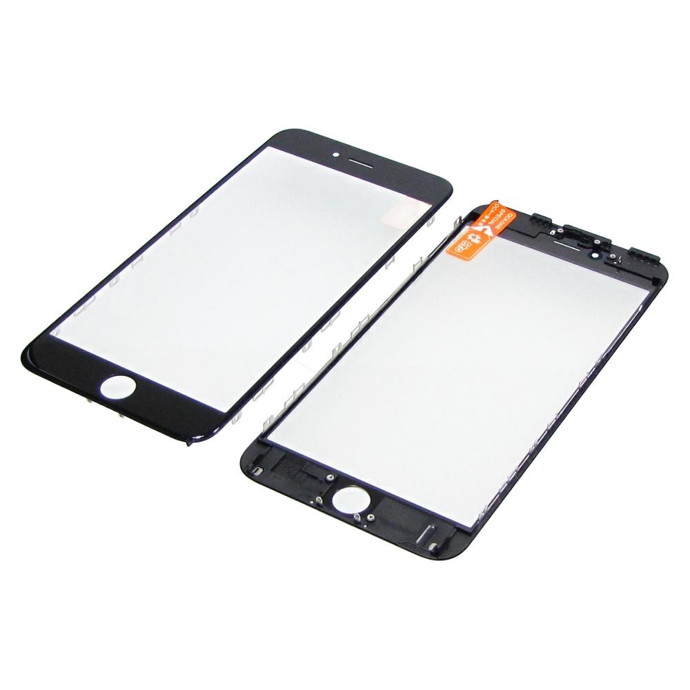 Скло тачскрина з OCA плівкою для Apple iPhone 6s Plus чорне з рамкою HC