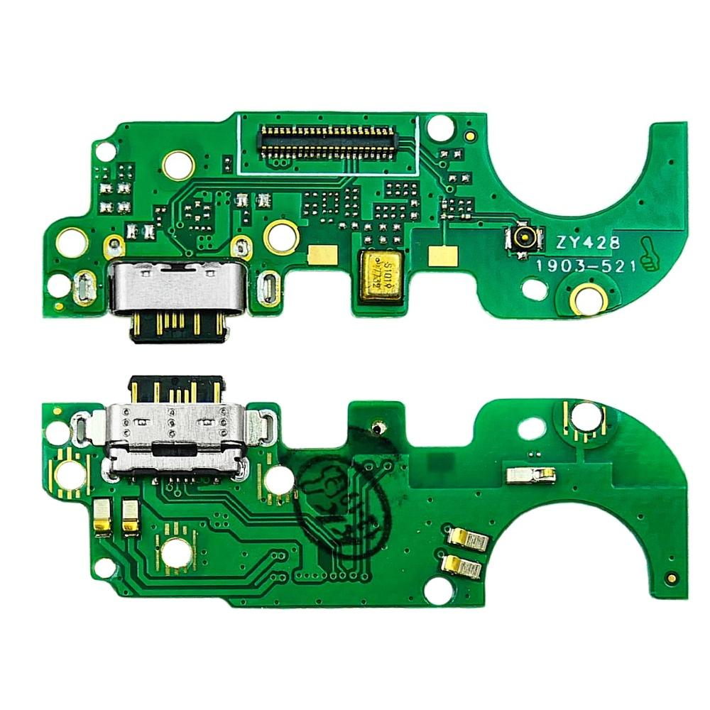 Роз`єм зарядки для Nokia 8.1 на платі з мікрофоном і компонентами