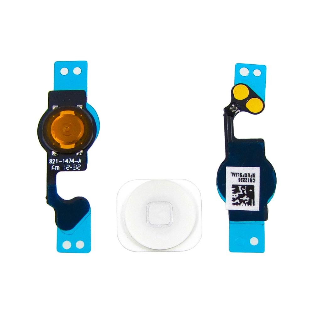 Шлейф для Apple iPhone 5 на кнопку HOME з білою кнопкою