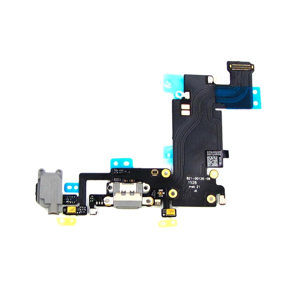 Шлейф для Apple iPhone 6s Plus з сірим роз’ємом живлення, гарнітури, з мікрофоном