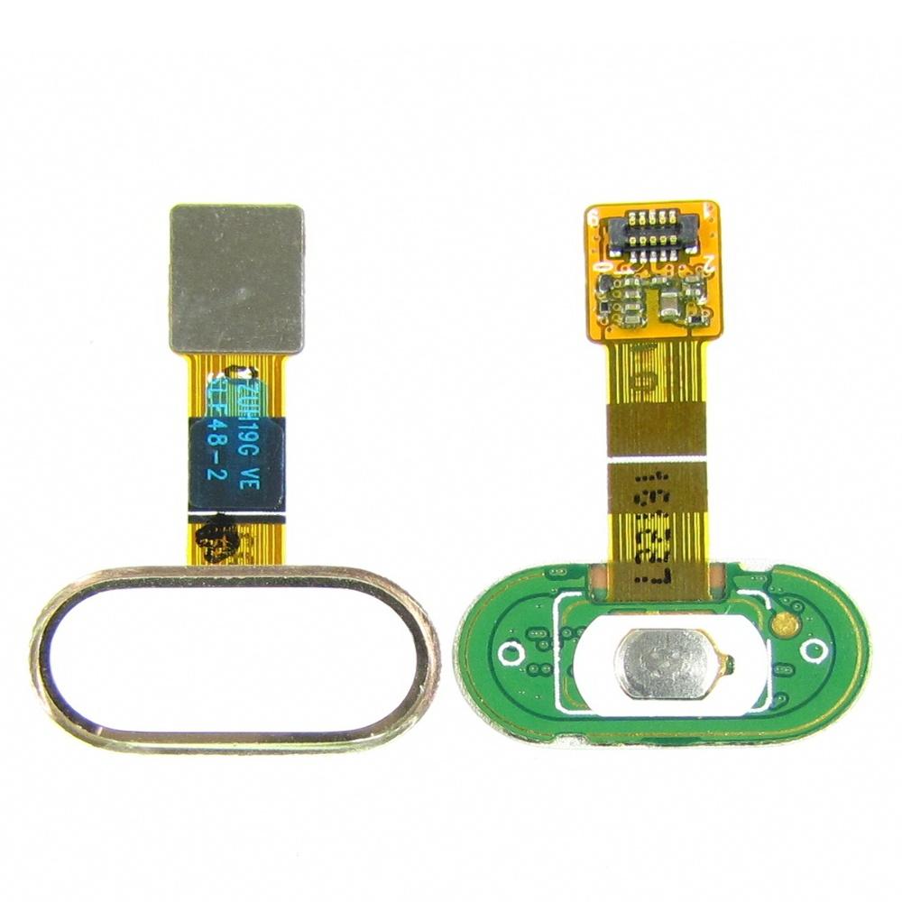 Шлейф для Meizu M5/ M5s з біло-золотистою кнопкою HOME (сенсорна)