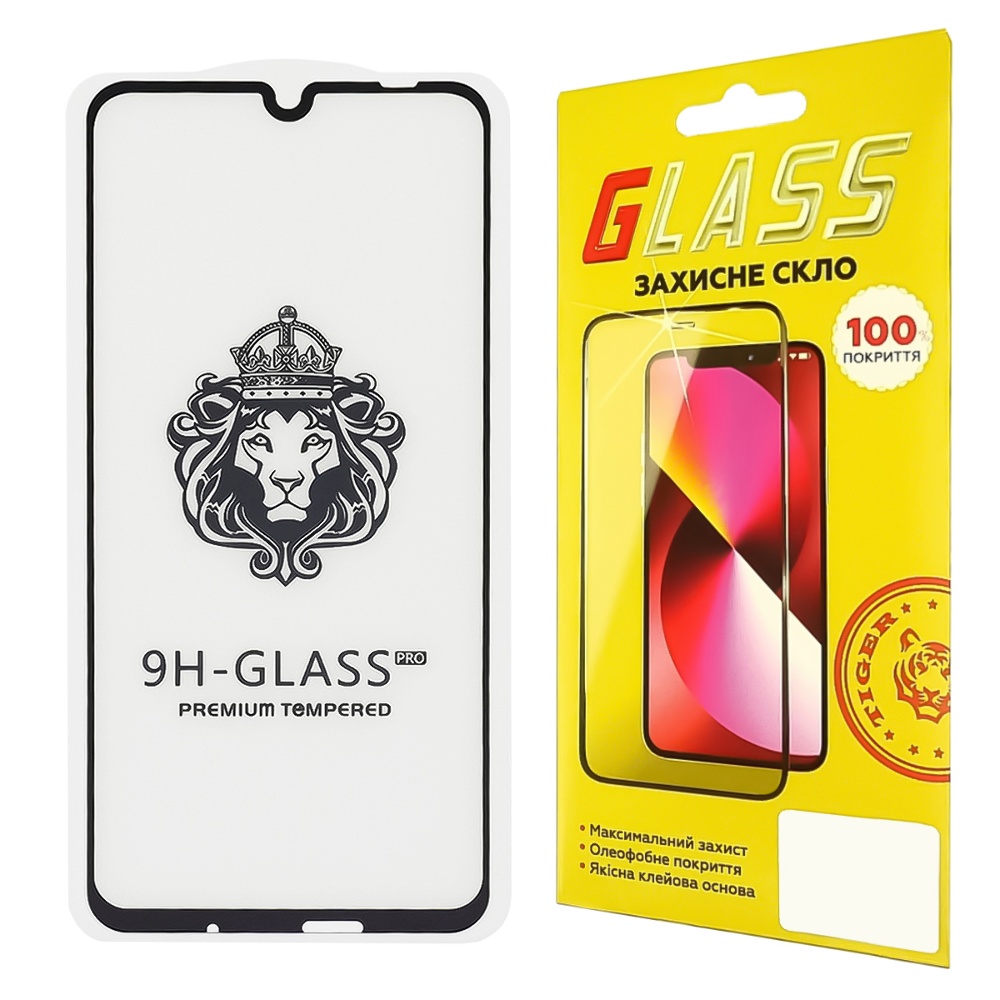 Захисне скло для Huawei P Smart (2019) Full Glue Lion (0.3 мм, 2.5D, чорне)