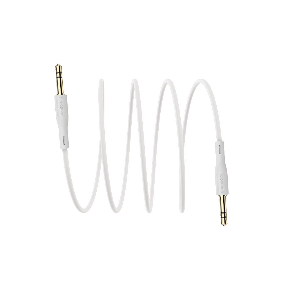AUX кабель Borofone BL1 Jack 3.5 to Jack 3.5 1m білий