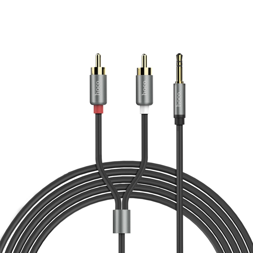 AUX кабель Hoco UPA10 Jack 3.5 to RCA 1.5m сірий
