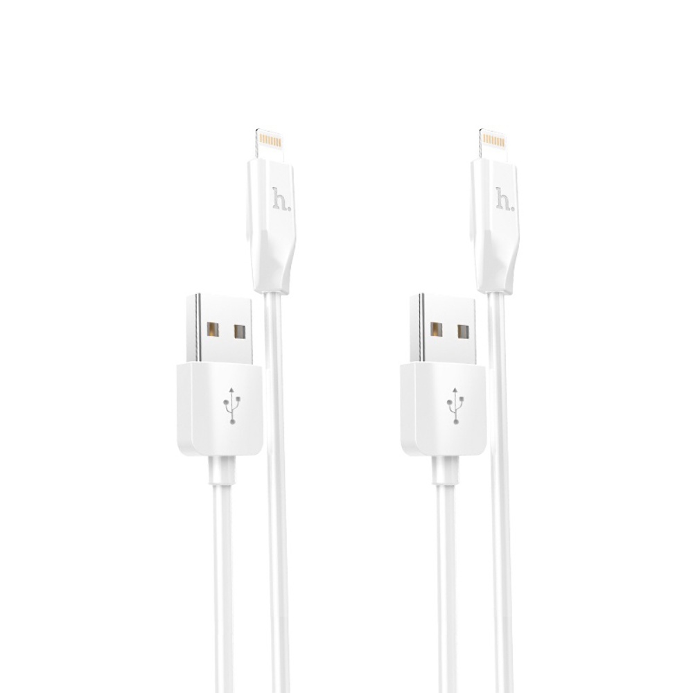 Кабель Hoco X1 2 кабеля USB to Lightning 1m white