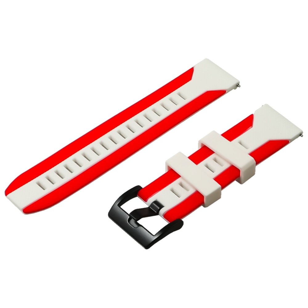 Ремінець силіконовий Frontier для Samsung S3/ S4 22mm біло-червоний