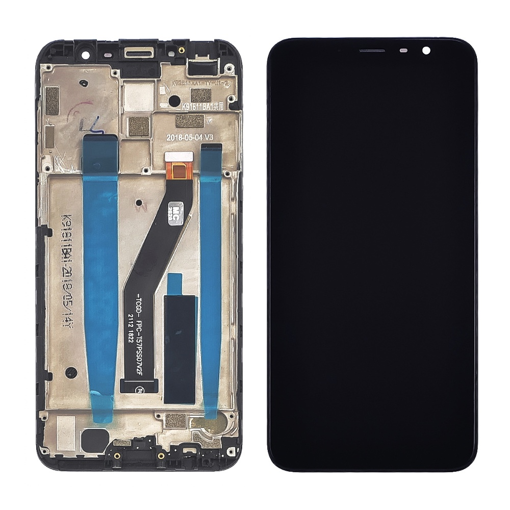 Дисплей для Meizu M6T з чорним тачскрином та корпусною рамкою