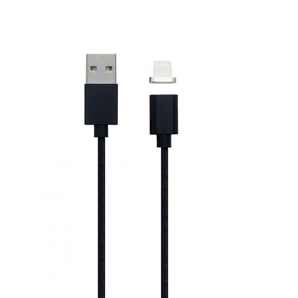 Кабель Clip-On магнитный с индикатором USB to Lightning 1m black
