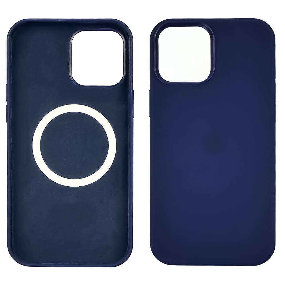 Чохол Full Silicone Case MagSafe для Apple iPhone 12/ 12 Pro 03 темно-синій копія
