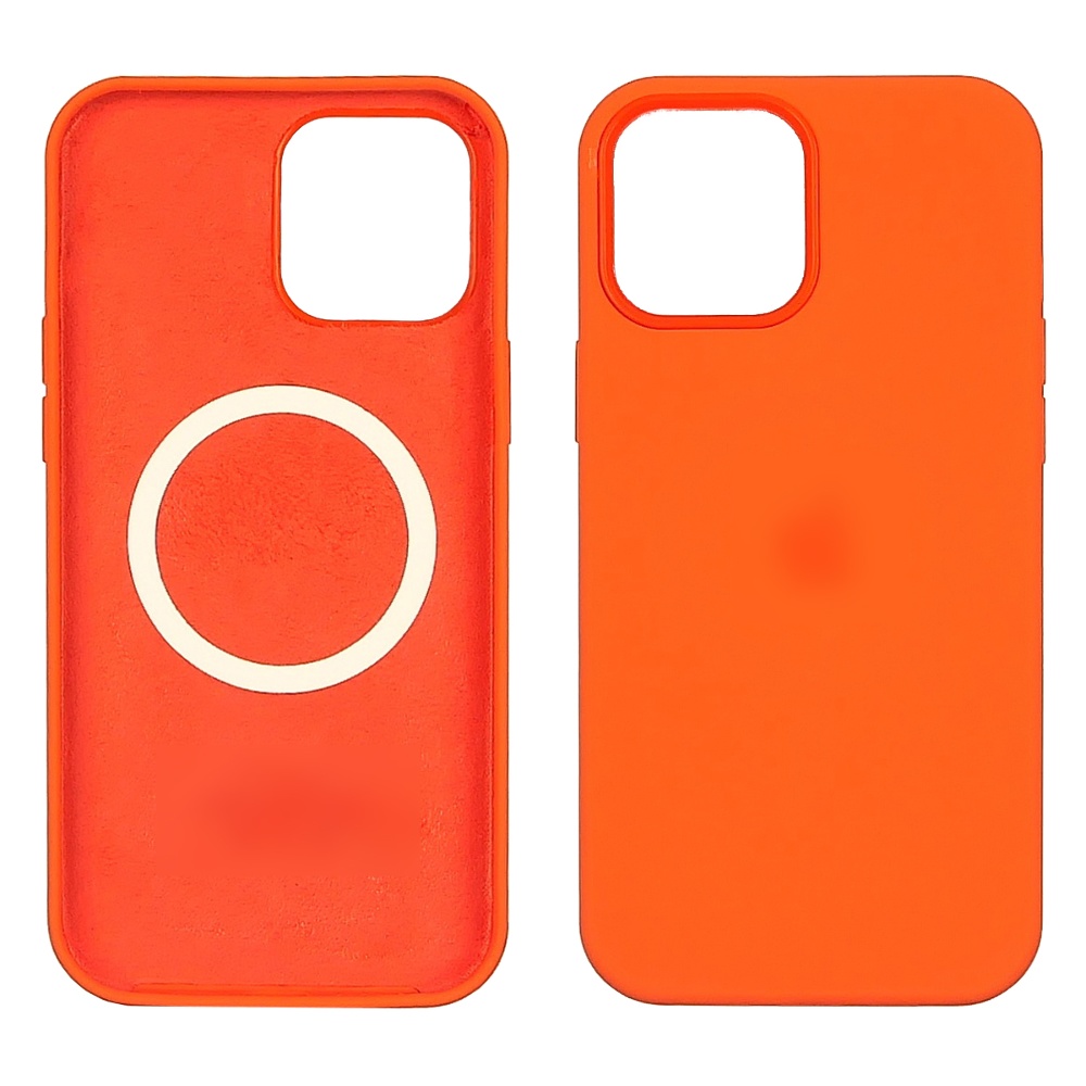 Чохол Full Silicone Case MagSafe для Apple iPhone 12/ 12 Pro 06 світло-оранжевий копія