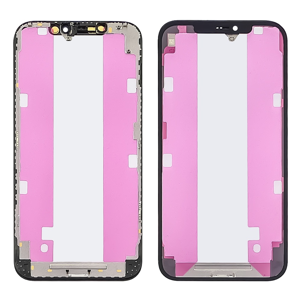 Скло тачскрина з OCA плівкою для Apple iPhone 12 Pro Max чорне з рамкою HC