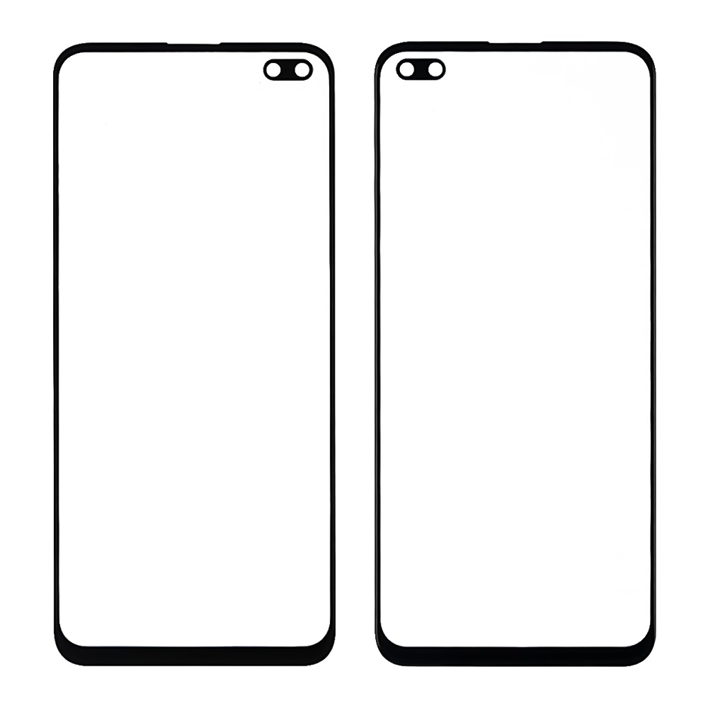 Скло тачскрина з OCA плівкою для Realme 6 Pro чорне з олеофобним покриттям, загартоване