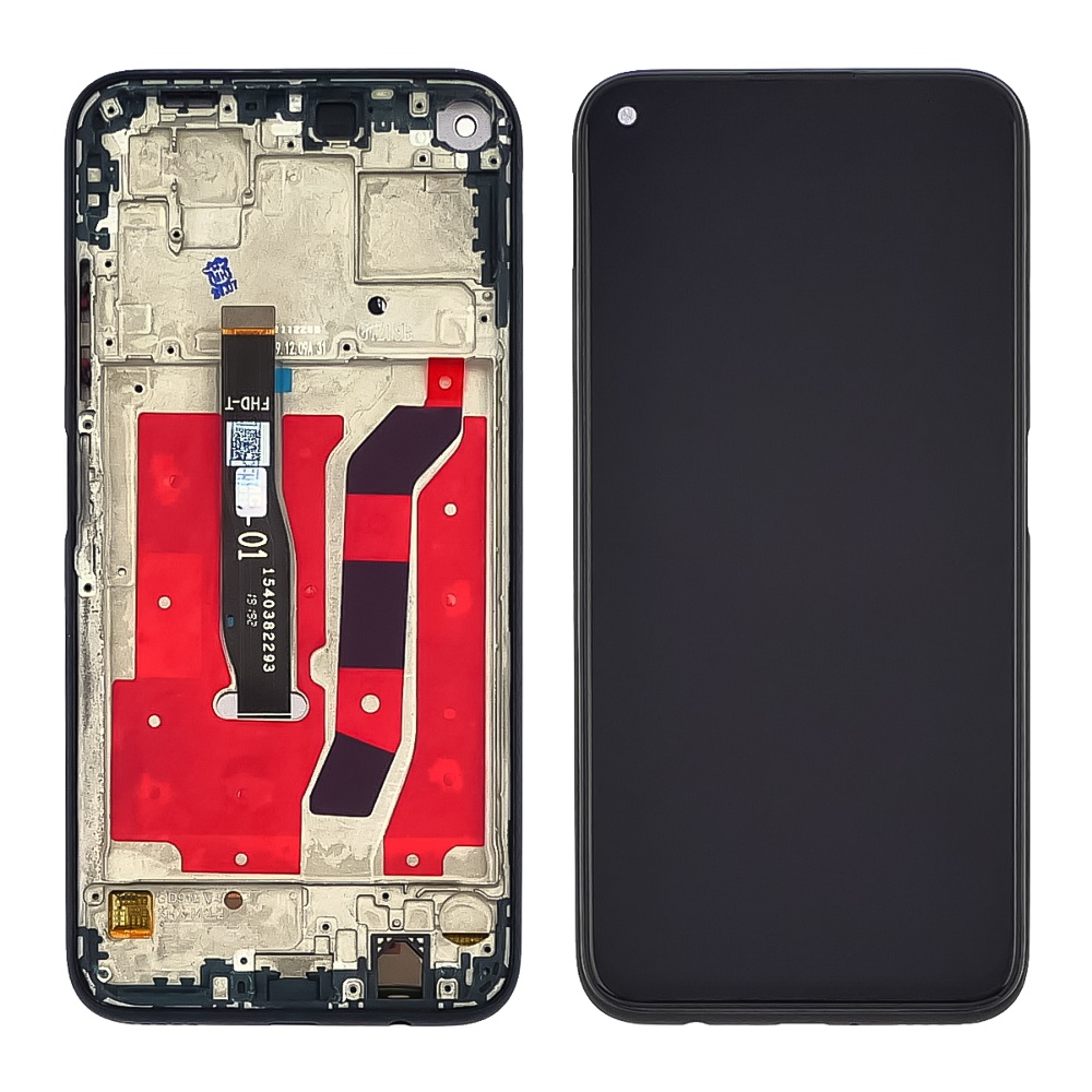 Дисплей для Huawei P40 Lite з чорним тачскрином та корпусною рамкою
