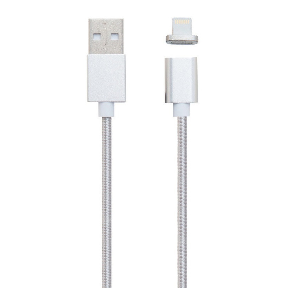 Кабель Clip-On магнітний з індикатором USB to Lightning 1m silver