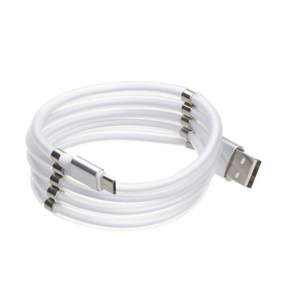 Кабель магнітний USB to MicroUSB 1m white