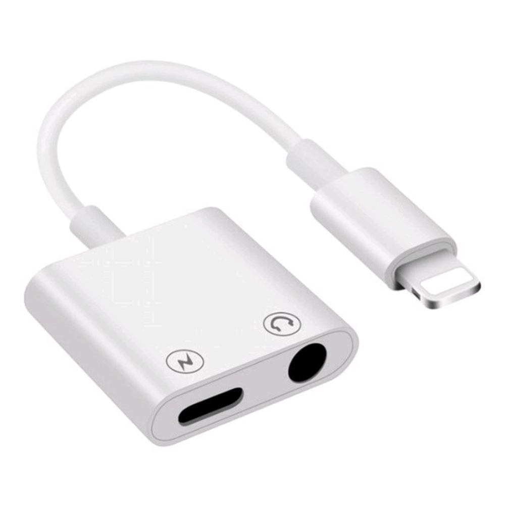 Аудіоадаптер для Apple розгалужувач Lightning - TRRS 3.5 (F)/ Lightning (F) 0.1m білий