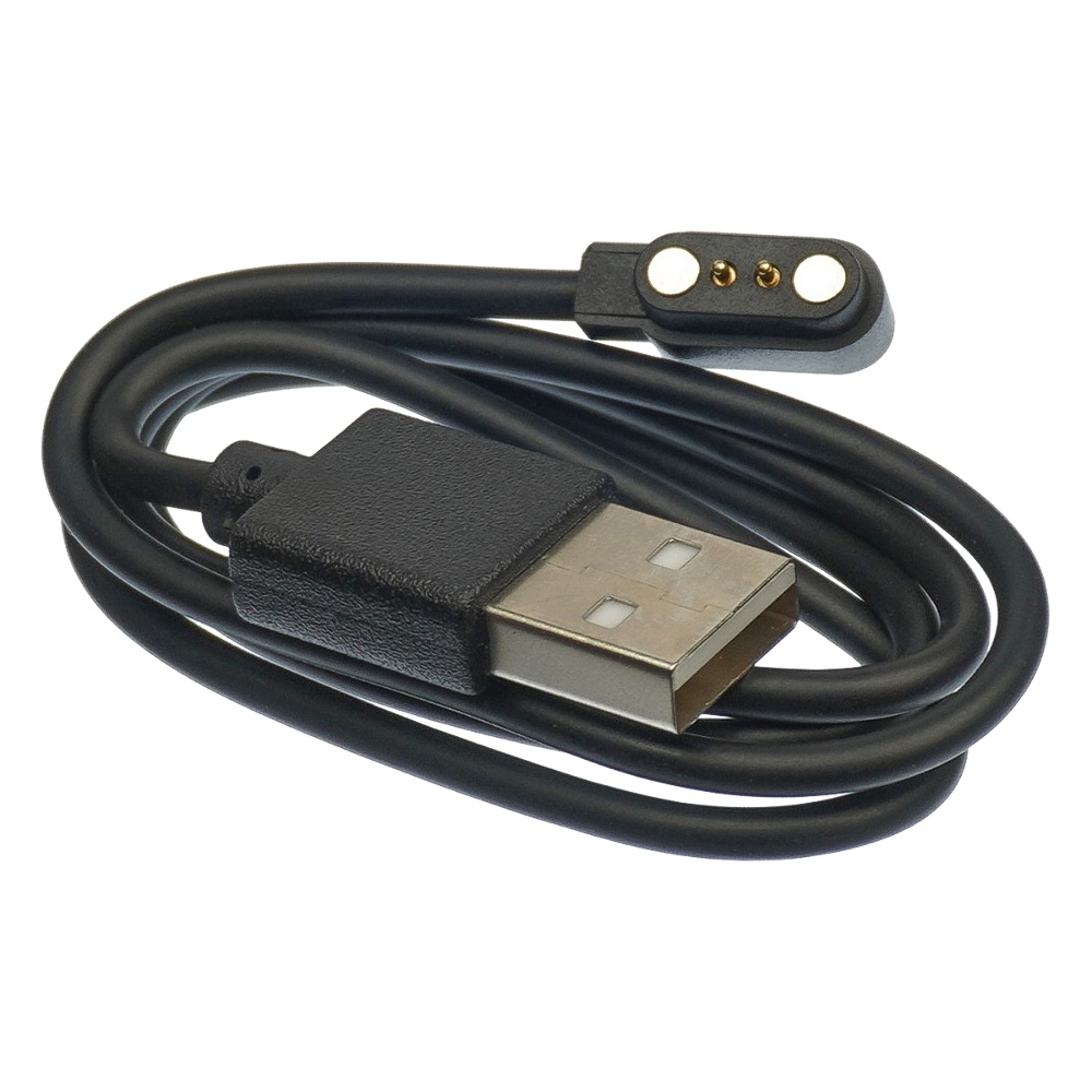 USB кабель для смарт годинника універсальний магнітний 2 pin (2.5 x 8 mm) чорний