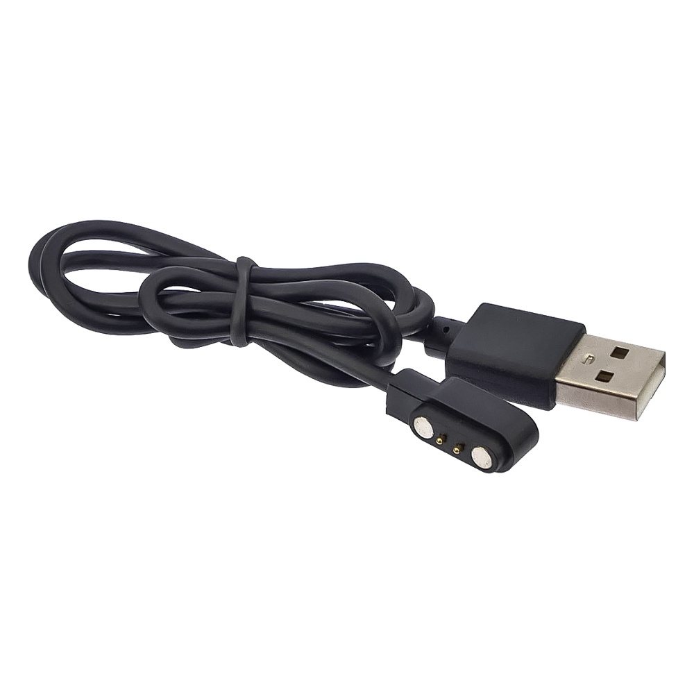 USB кабель для смарт часов универсальный магнитный 2 pin (2.8 x 9 mm) черный