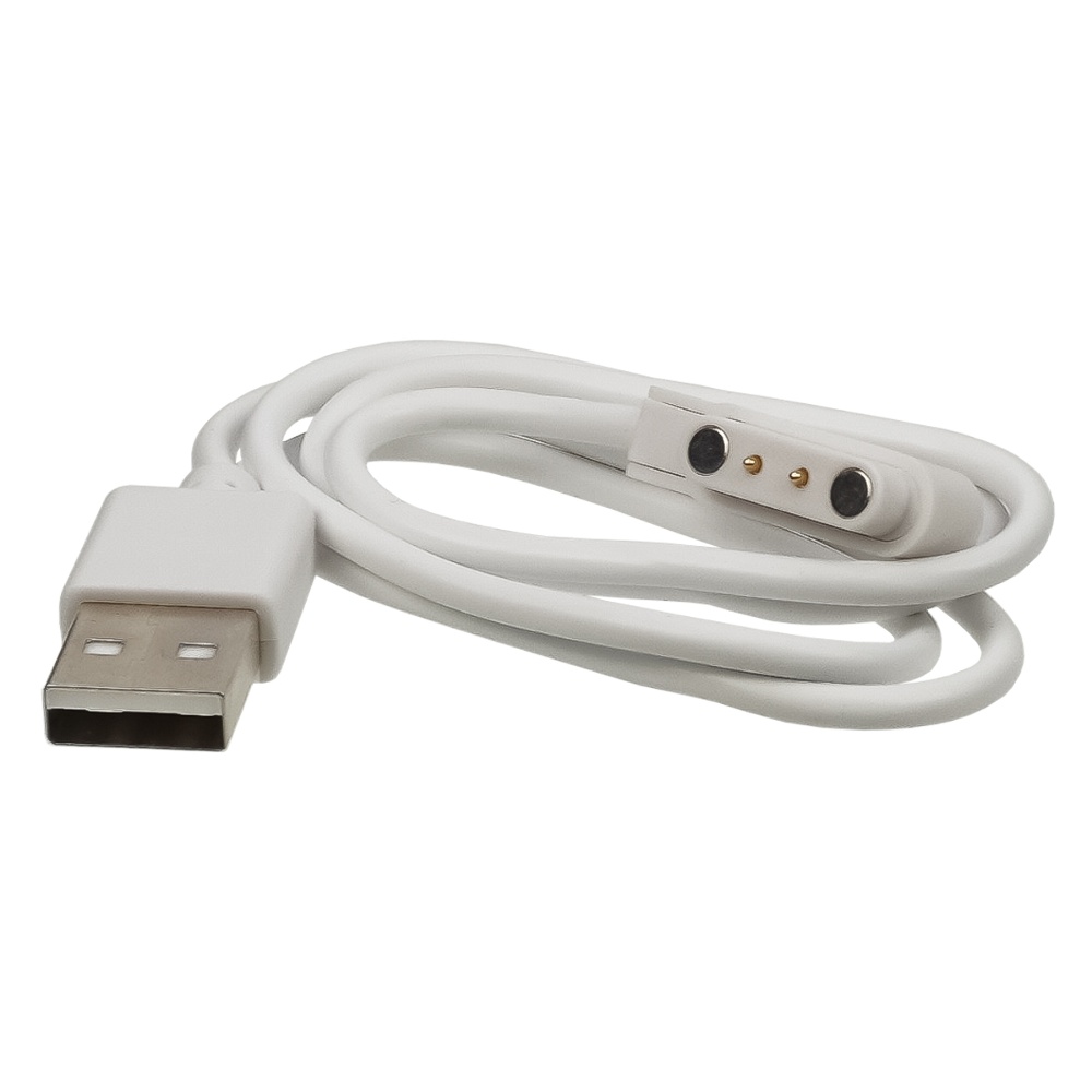 USB кабель для смарт годинника універсальний магнітний 2 pin (4 x 12.3 mm) білий