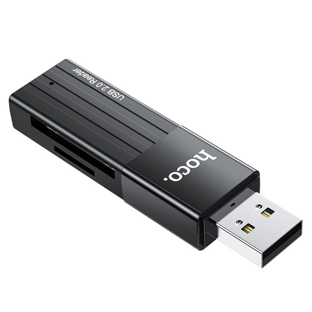 Адаптер перехідник Hoco HB20 USB 2.0 to SD/ TF чорний