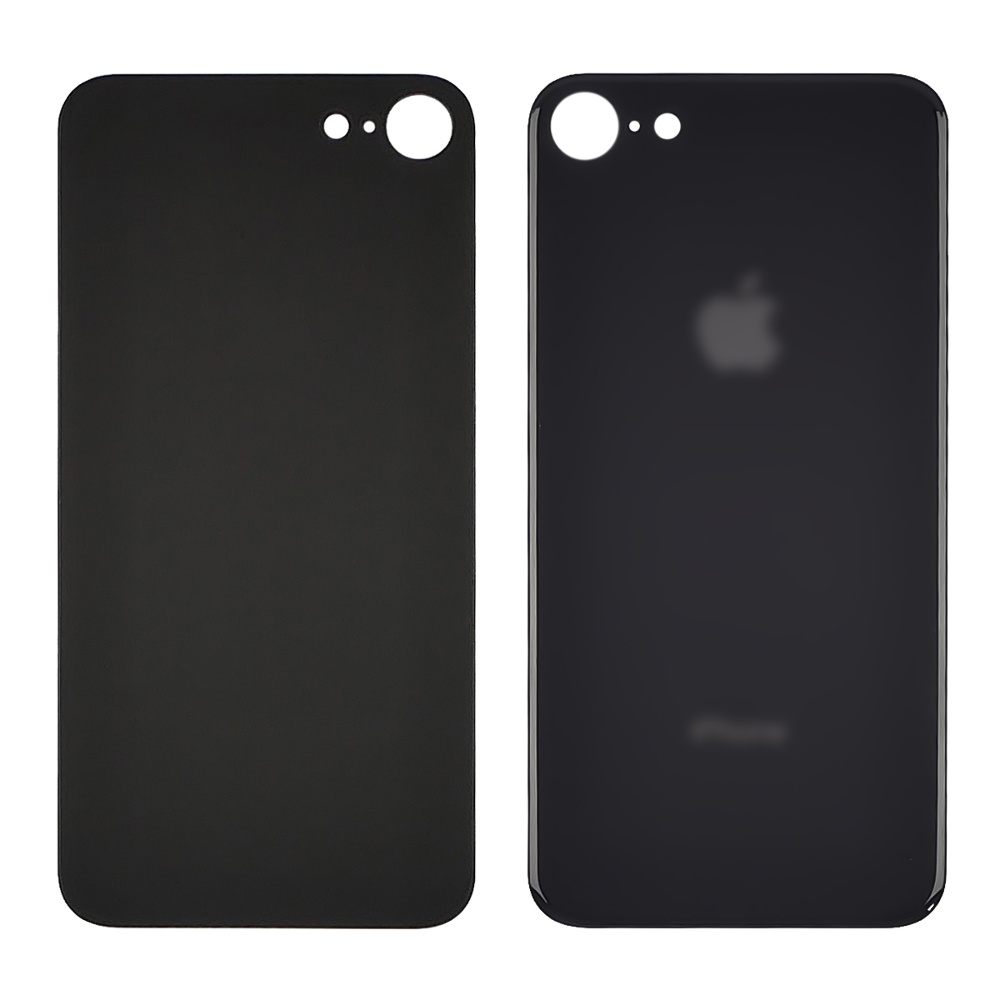 Заднє скло корпусу для Apple iPhone 8 Space Gray (сіре) (Big hole)