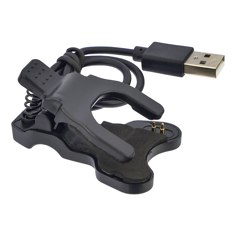 USB кабель для смарт годинника універсальний прищіпка (2 pin) 3 mm чорний