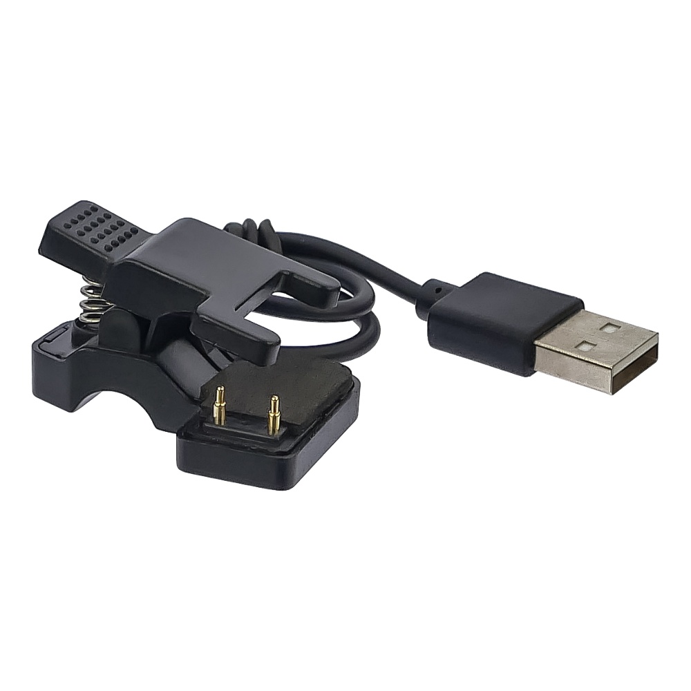 USB кабель для смарт годинника універсальний прищіпка (2 pin) 7 mm чорний