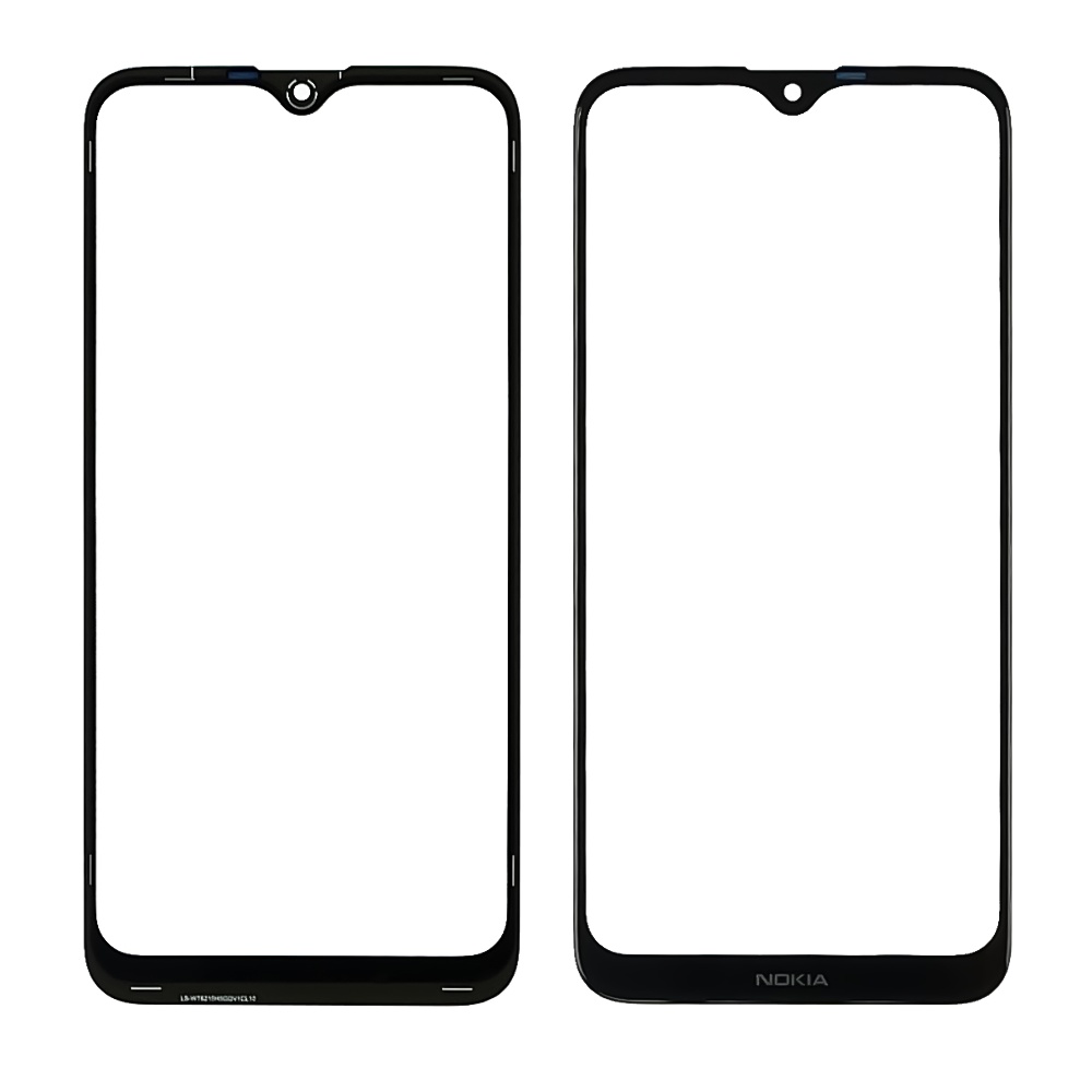 Скло тачскрина з OCA плівкою для Nokia 2.3 чорне з олеофобним покриттям, загартоване