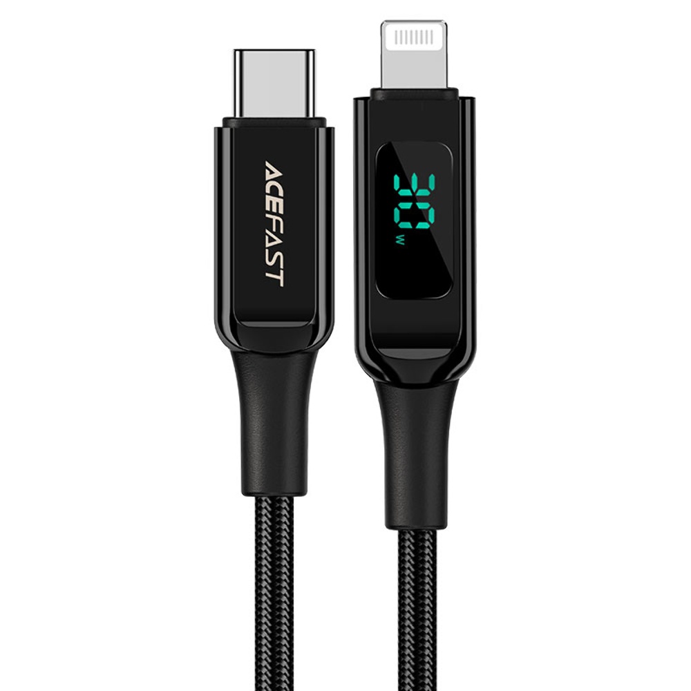 Кабель Acefast C6-01 з дисплеем Type-C to Lightning PD 30W 1.2m black