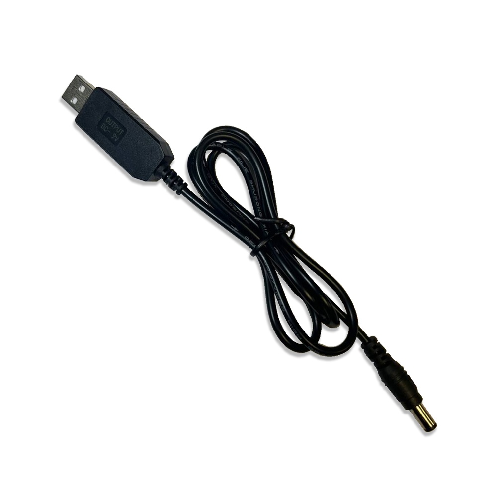 Кабель USB для роутера з перетворювачем напруги 5V-9V USB - DC 5.5x2.5 0.5A 1m чорний