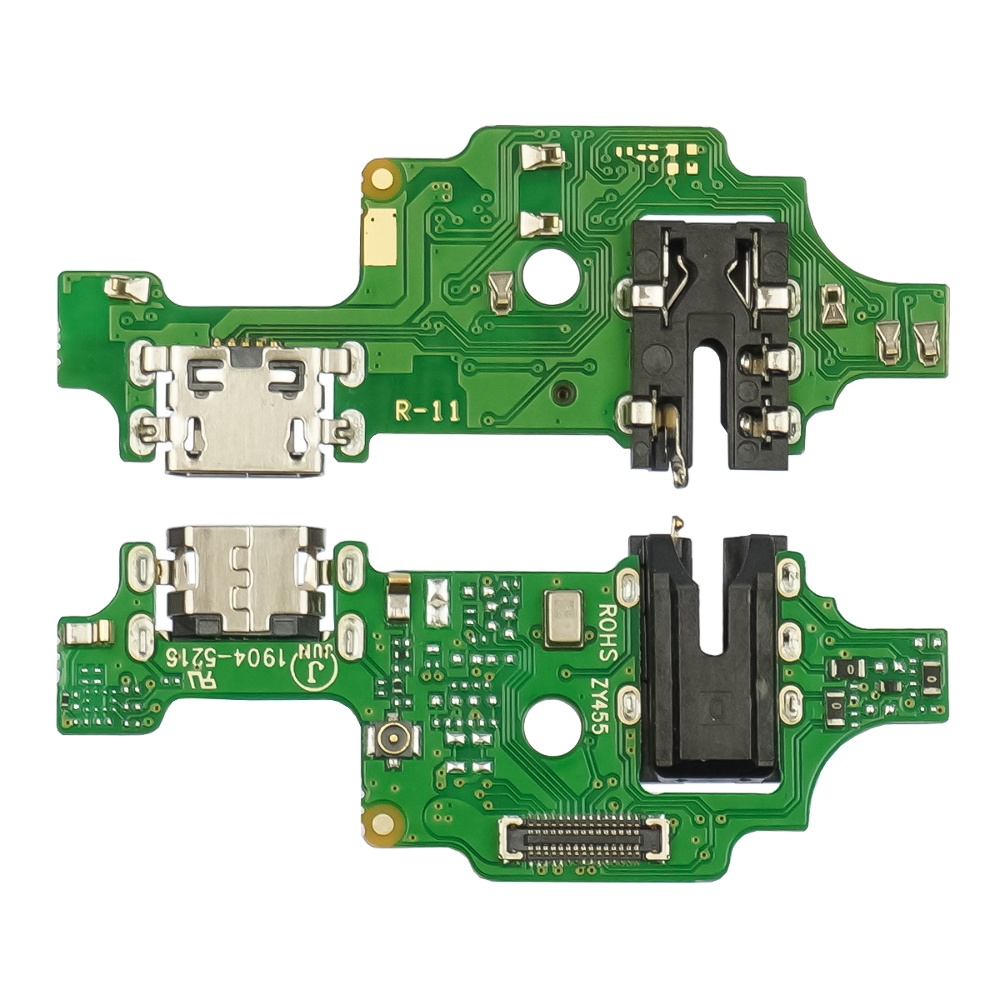 Роз`єм зарядки для TECNO Spark 4 (KC8) на платі з мікрофоном і компонентами