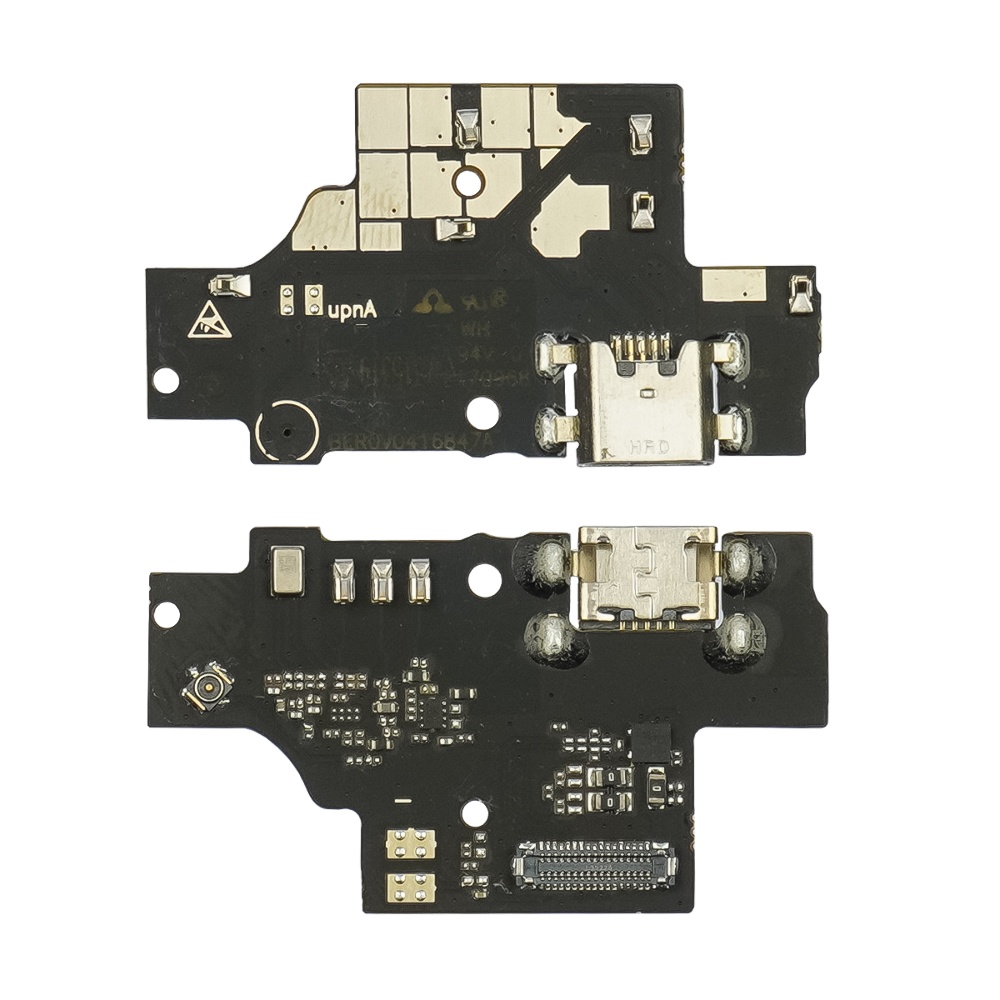 Роз`єм зарядки для ZTE Blade A5 (2020) на платі з мікрофоном і компонентами