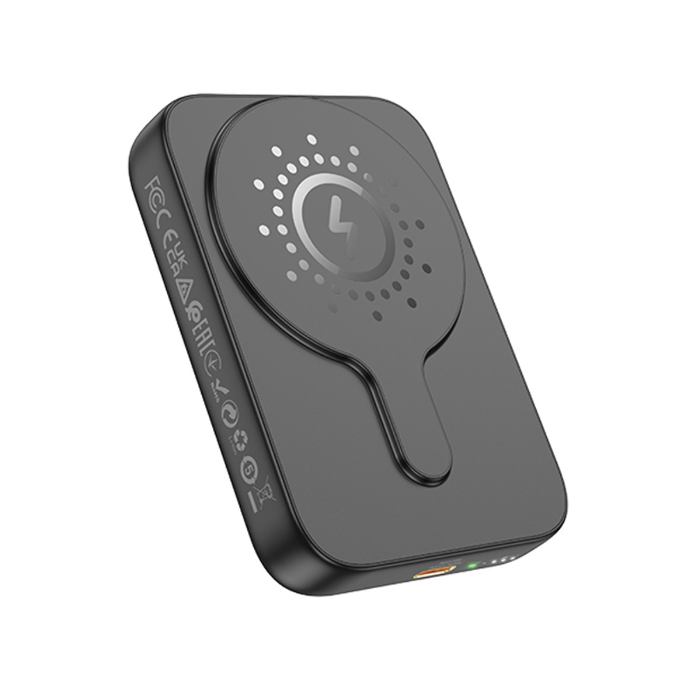 Power bank Hoco J117A 10000mAh магнітний з функцією бездротової зарядки чорний