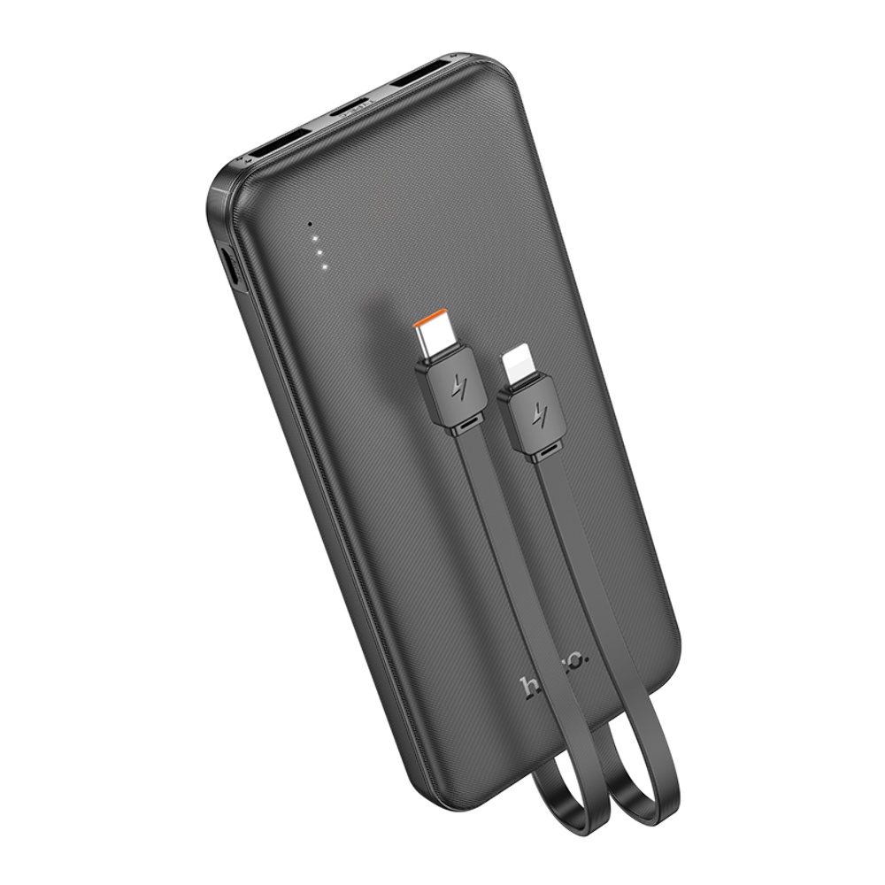Power bank Hoco J118 10000mAh + кабелю 2в1 Type-C/ Lightning black