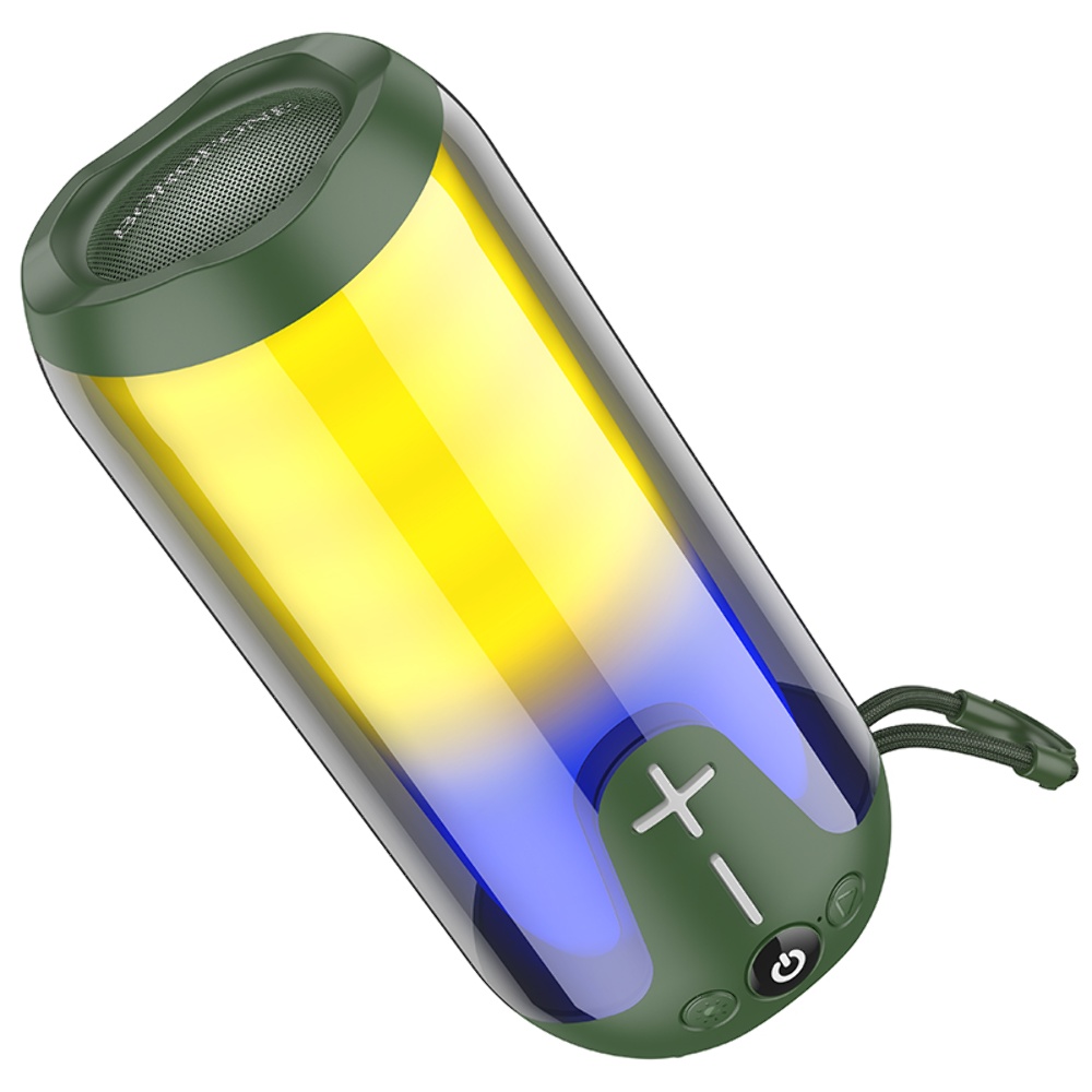 Портативна Bluetooth колонка Borofone BR33 TWS з LED підсвіткою dark green