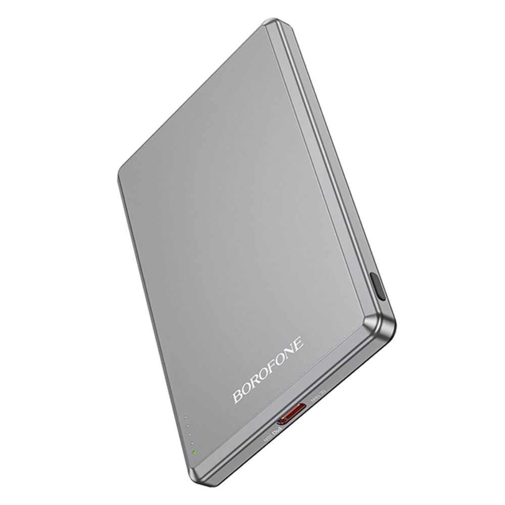 Power bank Borofone BJ50 5000mAh PD20W магнітний з функцією бездротової зарядки сірий