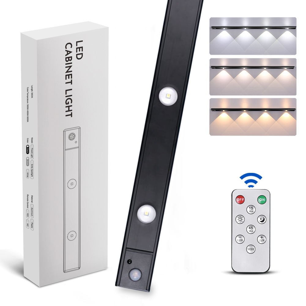 LED светильник cat`s eye 120-4B с пультом, аккумулятором, датчиком движения и освещенности 120 см 4W алюминиевый черный