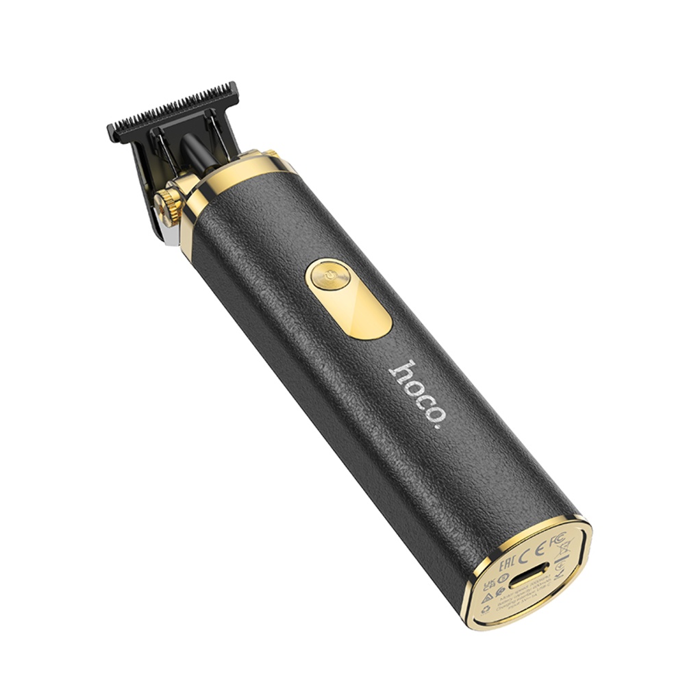 Электрическая машинка для стрижки волос Hoco HP22 с ретро-гравировкой black