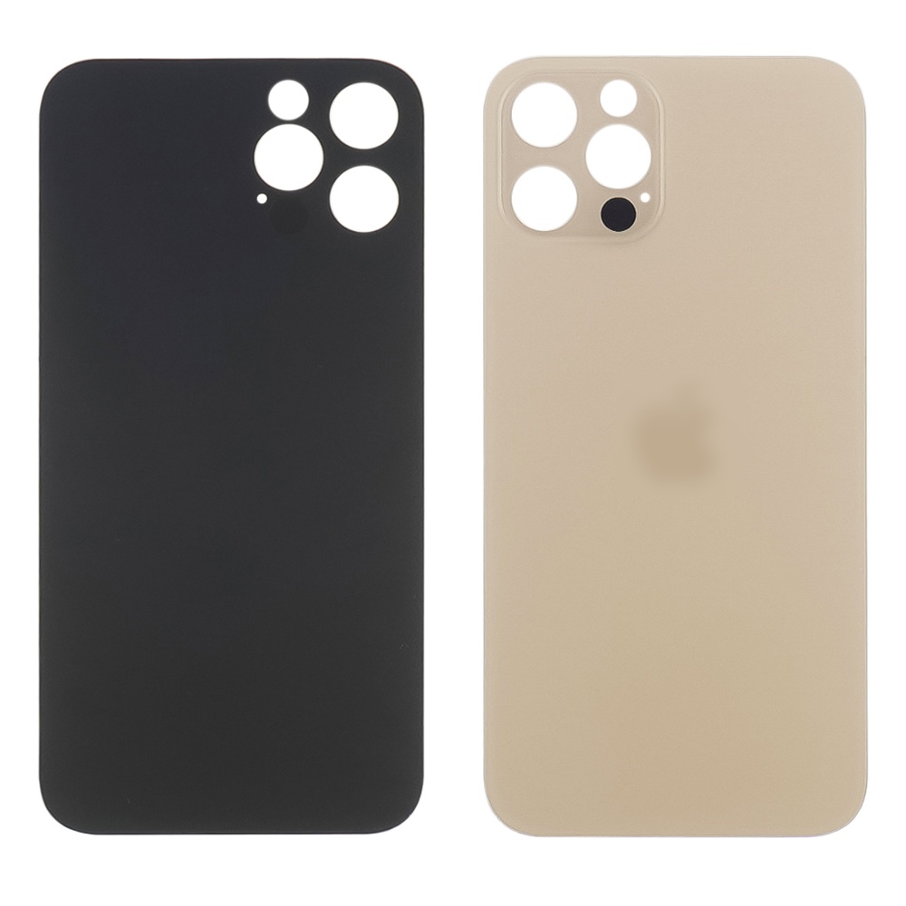 Заднее стекло корпуса для Apple iPhone 12 Pro Max Gold (золотое) маленький вырез под камеру