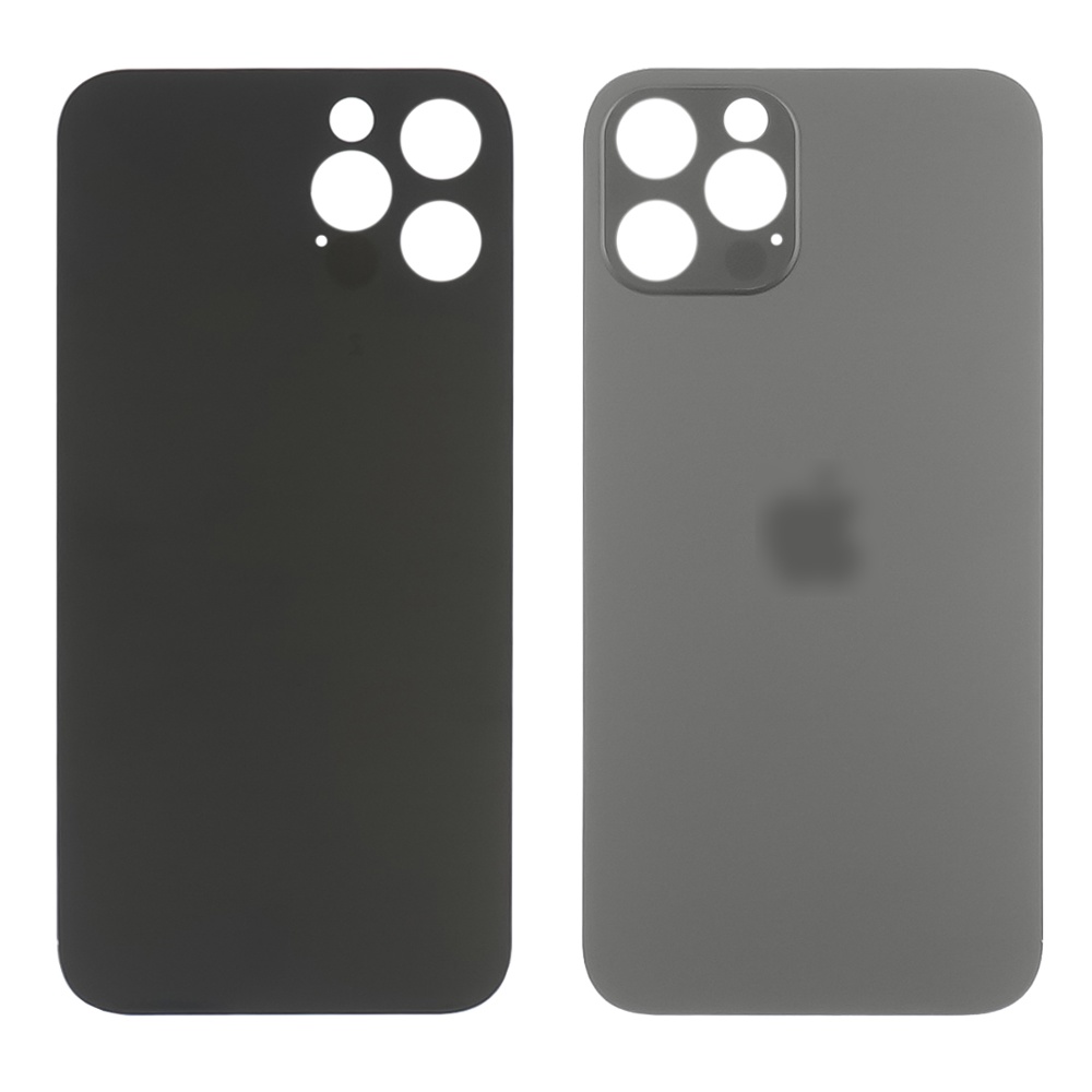 Заднее стекло корпуса для Apple iPhone 12 Pro Max Graphit (серое) маленький вырез под камеру