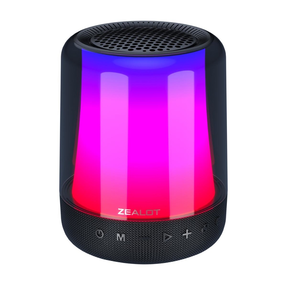 Портативная Bluetooth колонка ZEALOT S66 с LED подсветкой Black