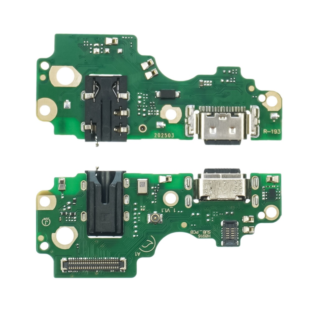 Разъём зарядки для Infinix Hot 50 Pro (X6881) на плате с микрофоном и компонентами