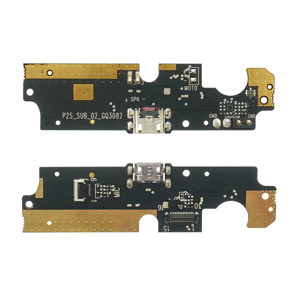 Разъём зарядки для Ulefone Armor X3 на плате с микрофоном и компонентами