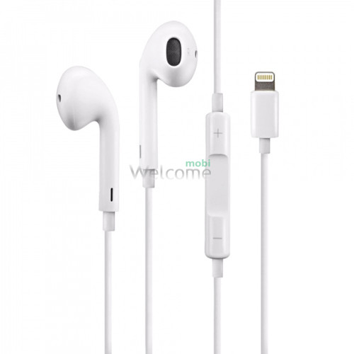 Headphone iPhone 7/7+/8/8+ Lightning white service orig (remote + mic)