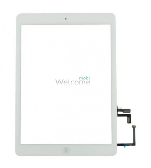 Сенсор iPad 9.7 2017 со шлейфом и кнопкой меню (home) white (high copy)