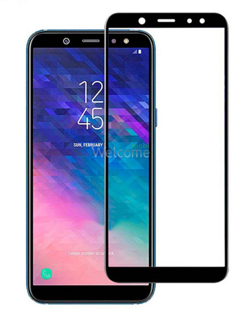 Скло Samsung A605 Galaxy A6 Plus/A9 Star Lite 2018 Full Glue (0.3 мм, 2.5D) black