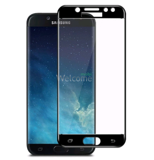 Glass Samsung J400 Galaxy J4 (2018) Full Glue (0.3 mm, 3D, with oleophobic coating) black