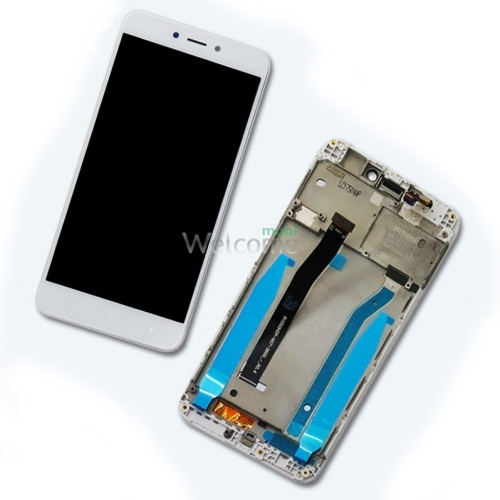 LCD Xiaomi Redmi 4X with touchscreen and frame white