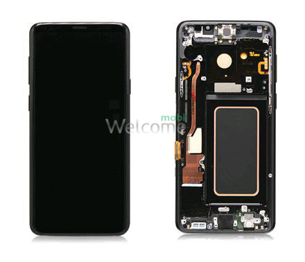 Дисплей Samsung SM-G960FD Galaxy S9 в зборі з сенсором та рамкою Midnight Black service orig